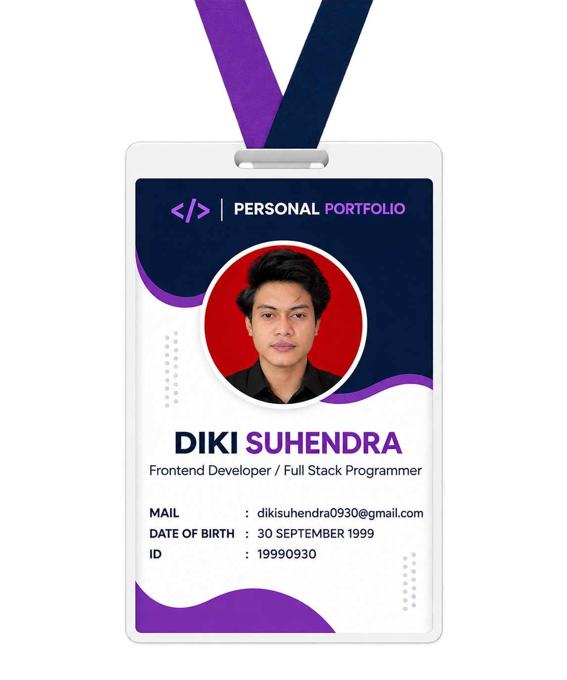 Kartu identitas portfolio Diki Suhendra
